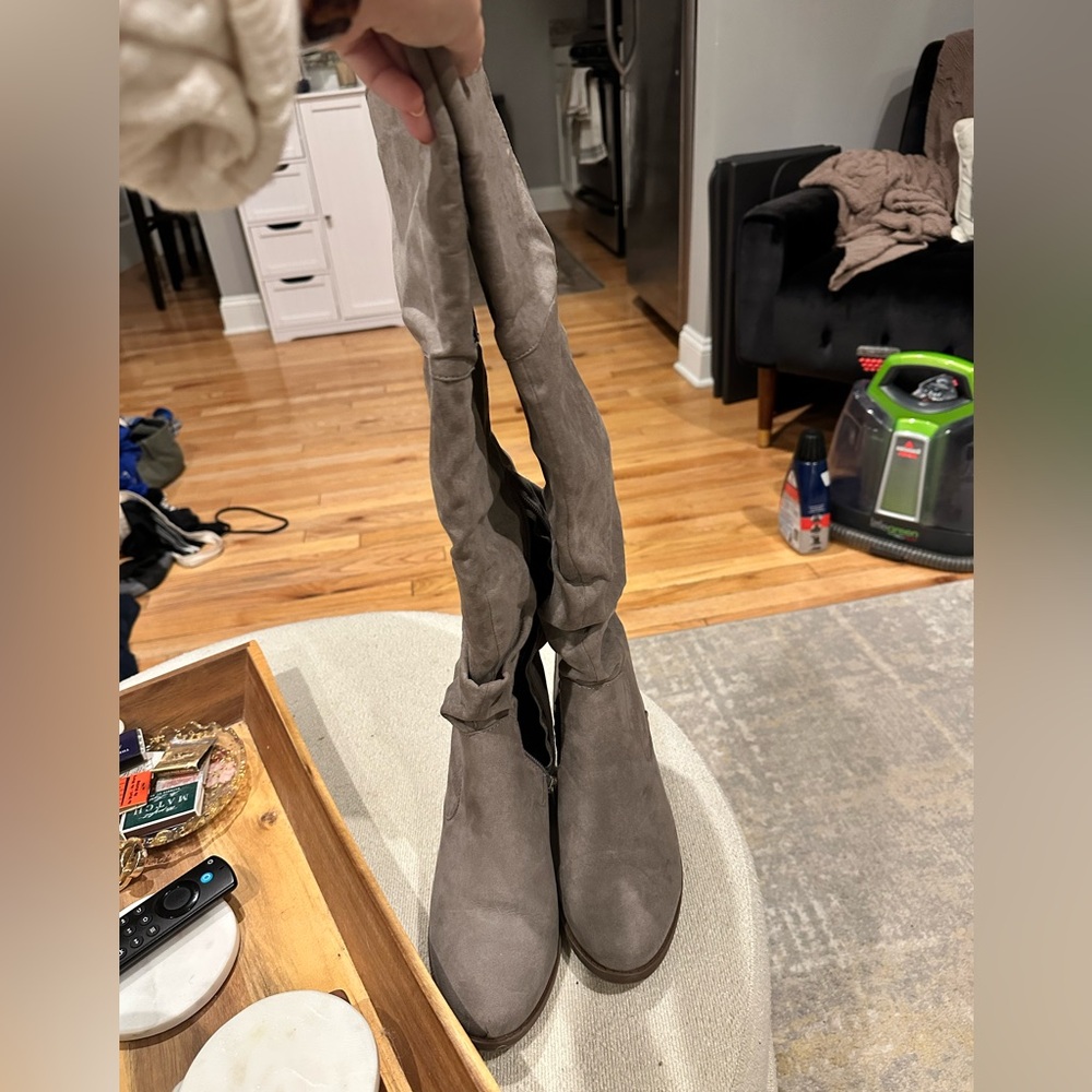 Tall suede boot